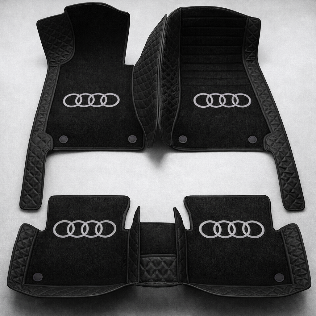 Prémium PVC és bőr autószőnyeg garnitúra: teljes körű védelem, vízálló és minden évszakban időtálló kivitel – első és hátsó szett.