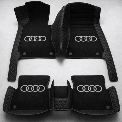 Prémium PVC és bőr autószőnyeg garnitúra: teljes körű védelem, vízálló és minden évszakban időtálló kivitel – első és hátsó szett.